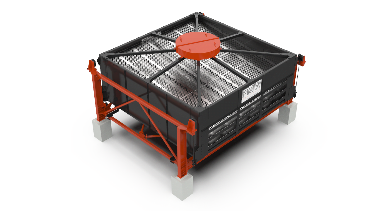 FMW Chip Screen System for effecively sperating overs and fines from accepable wood chips