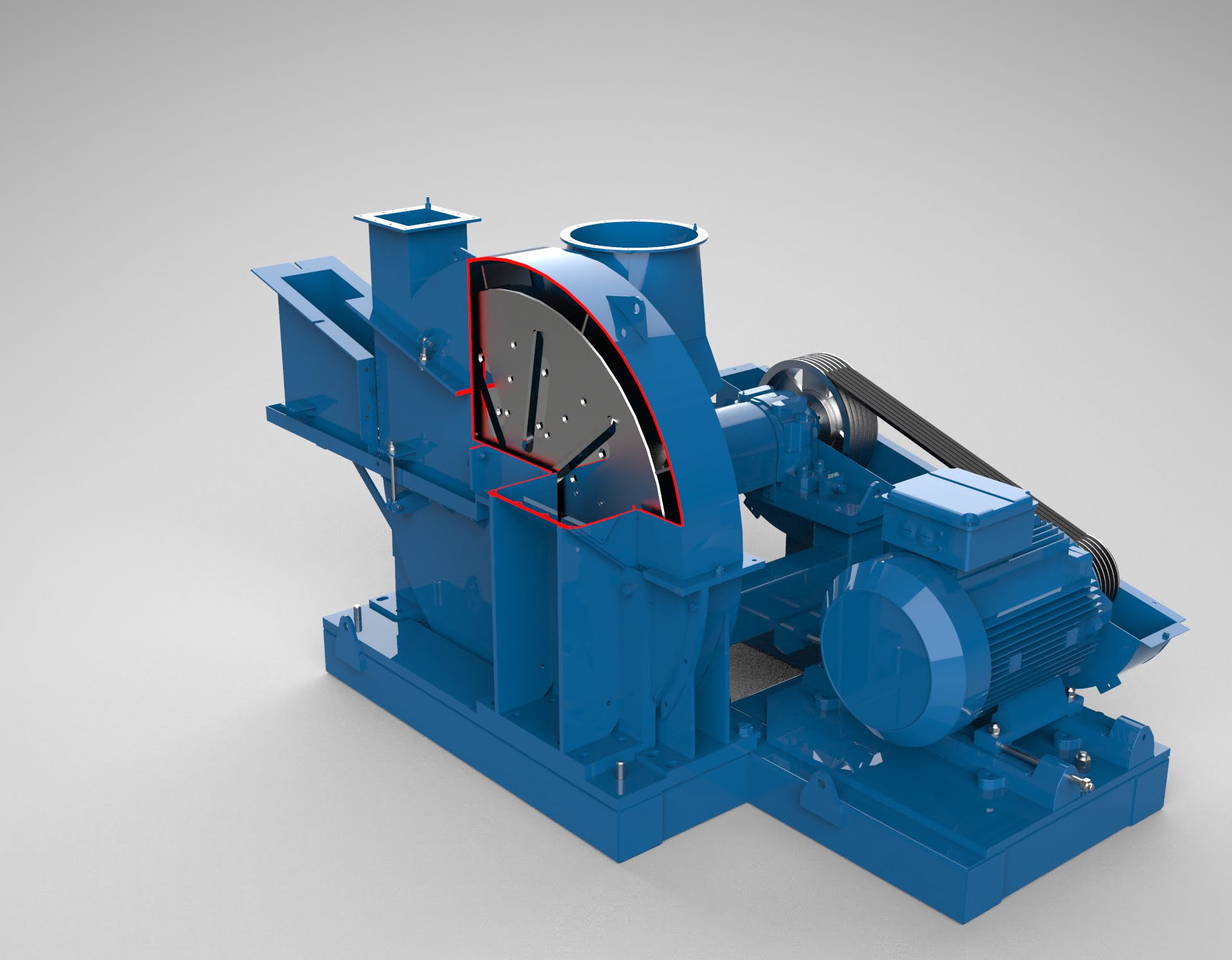 Rendering of a FMW Re-Chipper as a part of the chip screening system